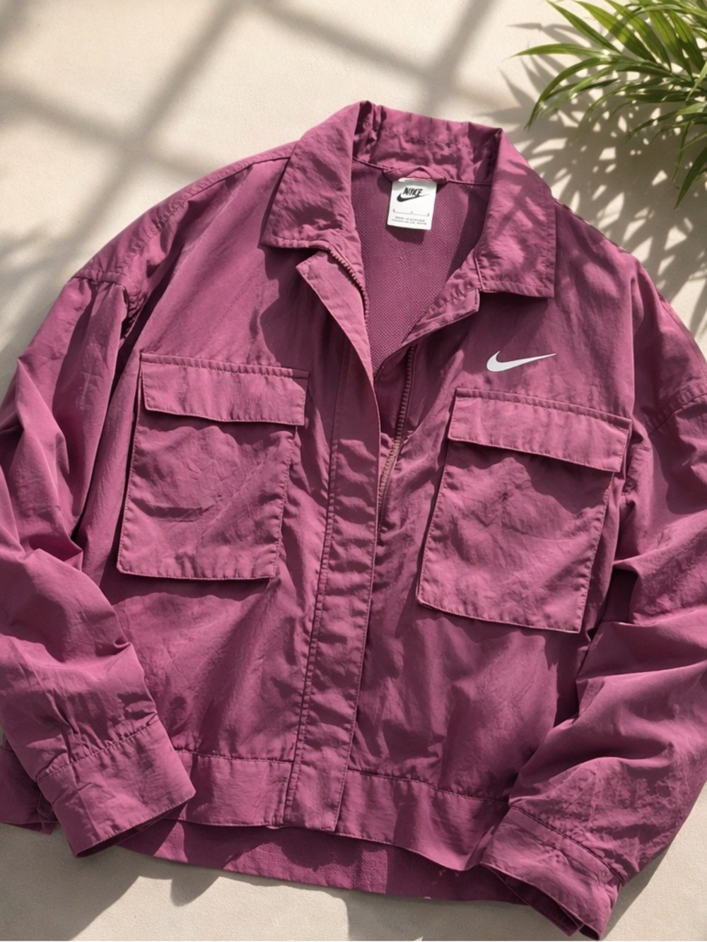 Nike Women's Magenta Utility Jacket with Swoosh - Zip Up (Never Worn)